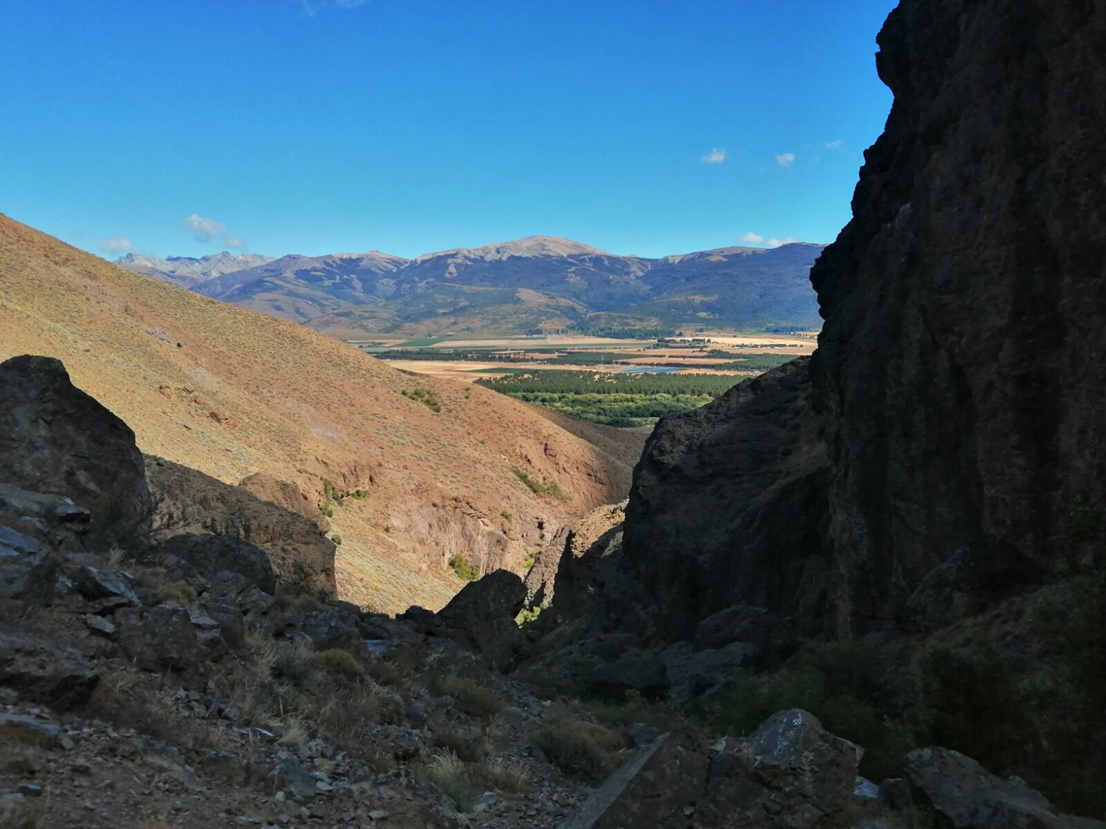 Panorámica del Valle del Chubut desde el ascenso